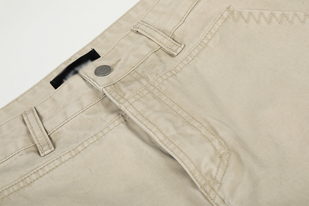 Relaxed Fit Wide-Leg Canvas Pants |Low MOQ