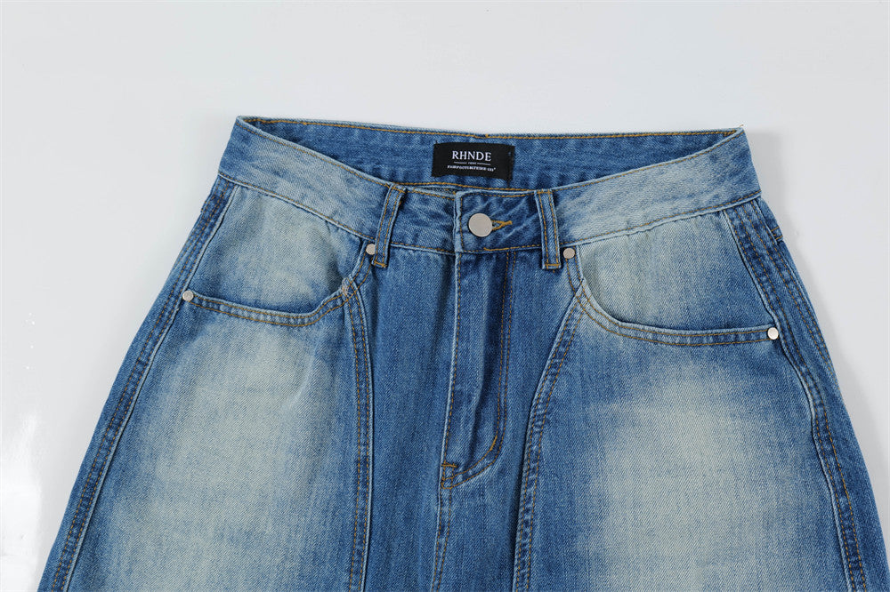 Heavy Paint Splatter Wide-Leg Jeans | Low MOQ
