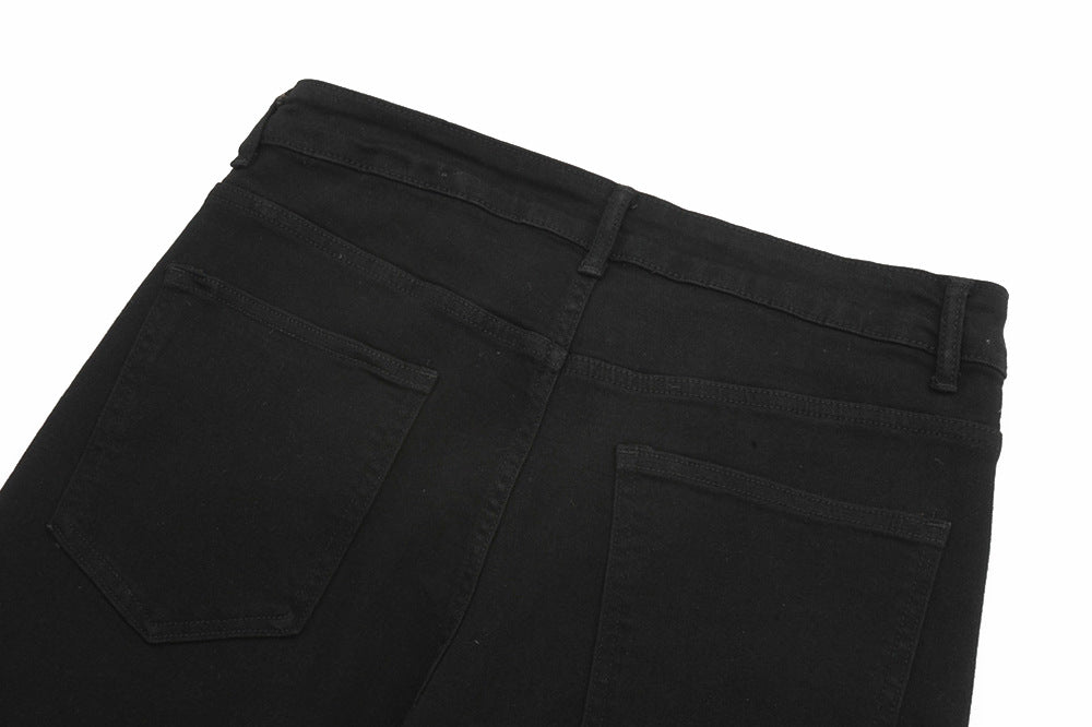 Customizable High-Waisted Black Flare Jeans | Low MOQ