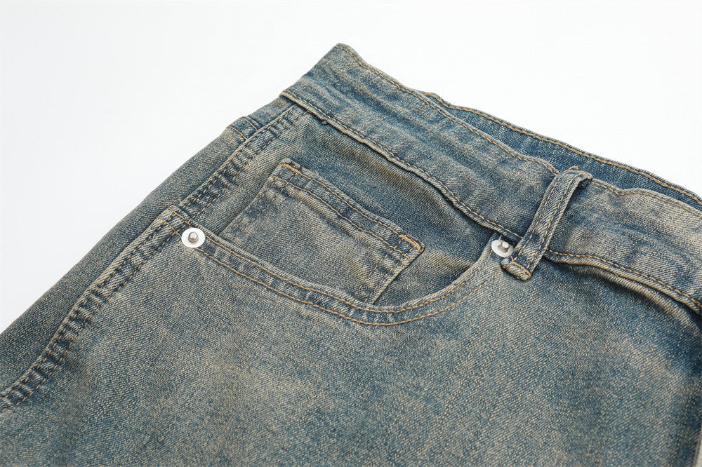 vintage Mud Wash Double Knee Jeans | Low MOQ