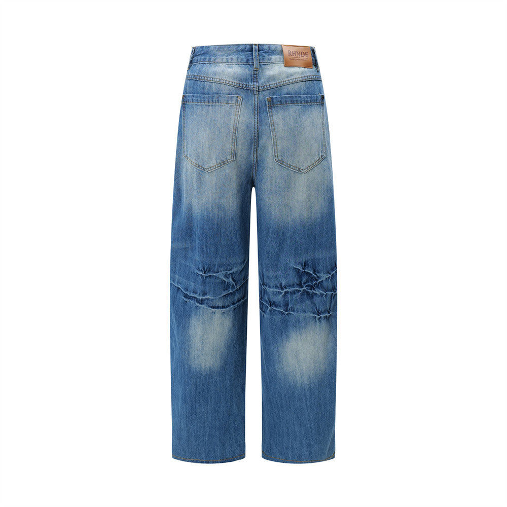 Heavy Paint Splatter Wide-Leg Jeans | Low MOQ