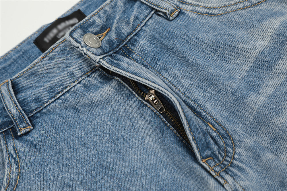 Custom Vintage Light Wash Wide-Leg Jeans | Low MOQ