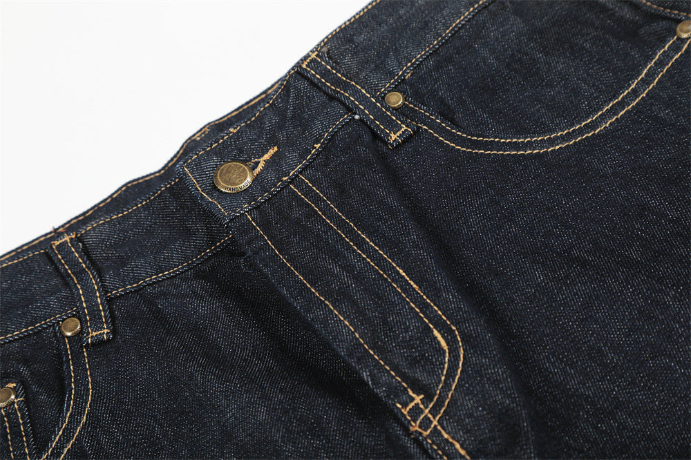 Custom Raw Denim Wide-Leg Jeans| Low MOQ