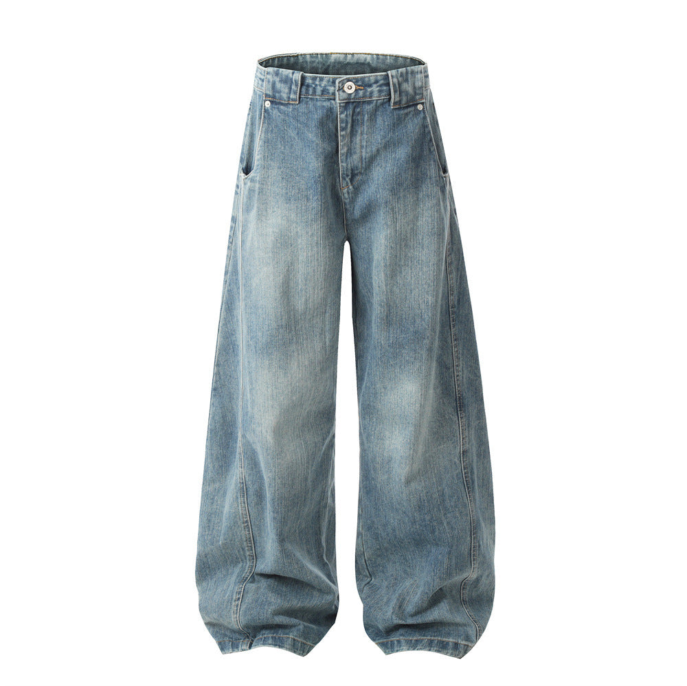 Asymmetrical Waist Denim Pants Relaxed Fit |Low MOQ