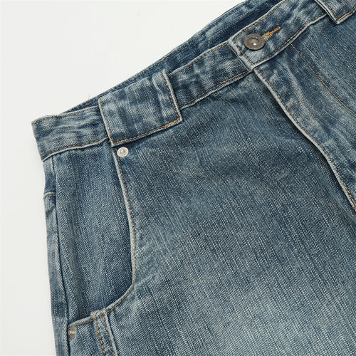 Asymmetrical Waist Denim Pants Relaxed Fit |Low MOQ