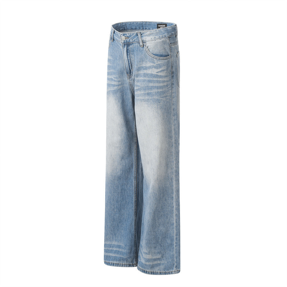 Custom Vintage Light Wash Wide-Leg Jeans | Low MOQ