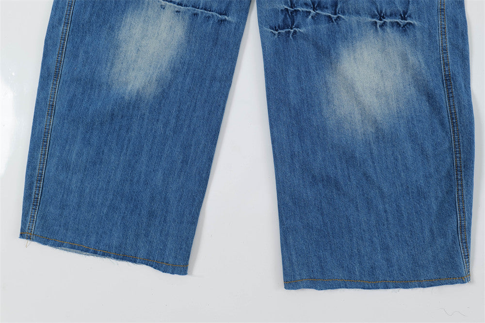 Heavy Paint Splatter Wide-Leg Jeans | Low MOQ