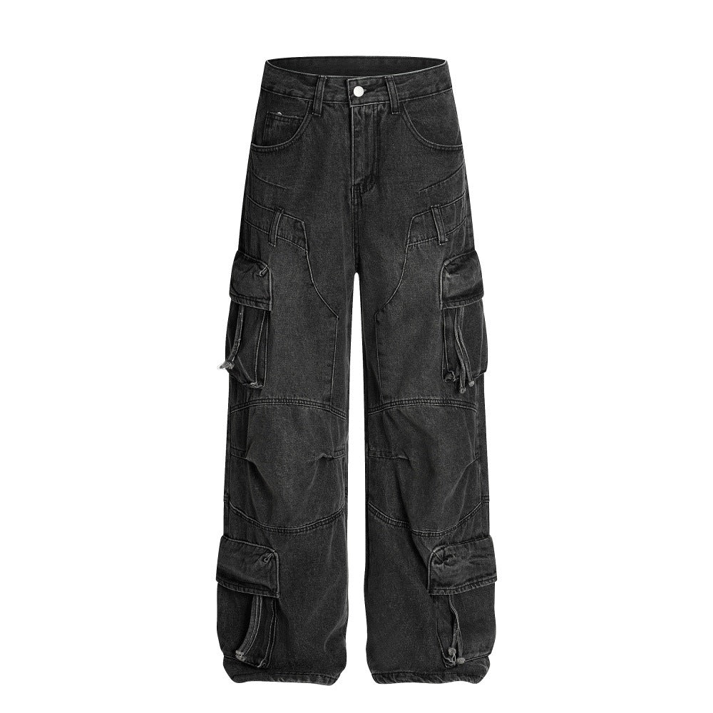 Heavy Wash Wide-Leg Cargo Denim | Low MOQ