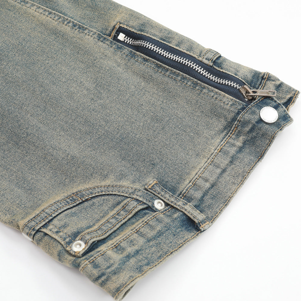 vintage Mud Wash Double Knee Jeans | Low MOQ