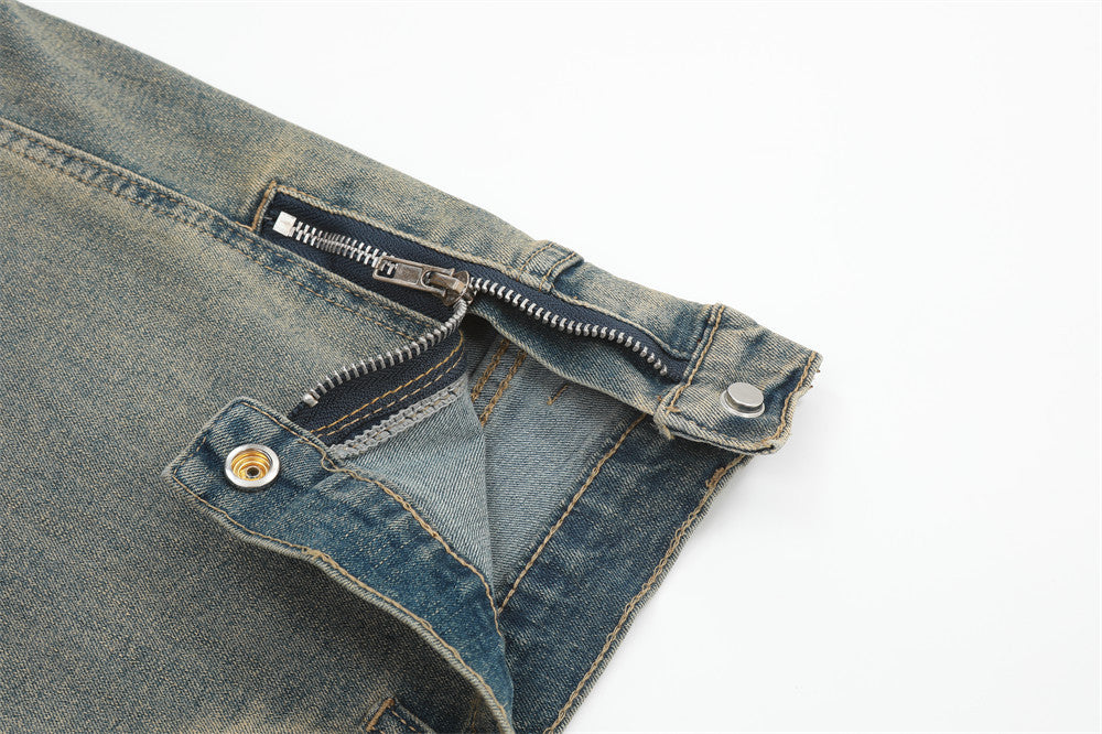 vintage Mud Wash Double Knee Jeans | Low MOQ