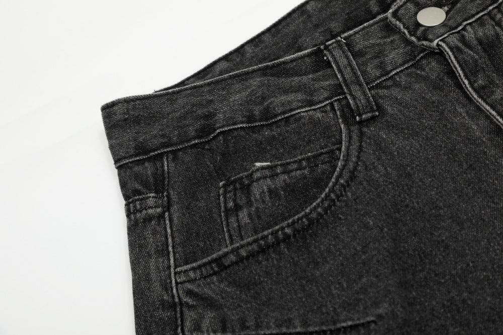 Heavy Wash Wide-Leg Cargo Denim | Low MOQ