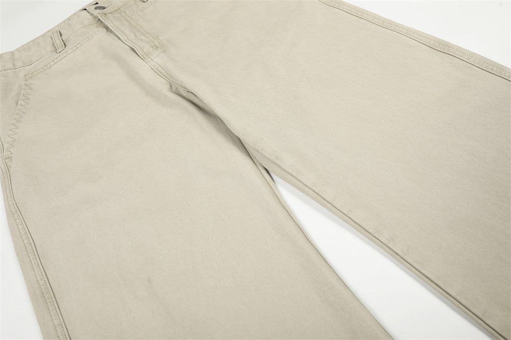 Relaxed Fit Wide-Leg Canvas Pants |Low MOQ