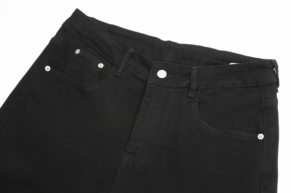 Customizable High-Waisted Black Flare Jeans | Low MOQ