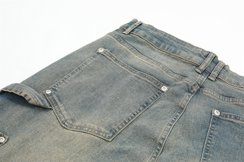 vintage Mud Wash Double Knee Jeans | Low MOQ