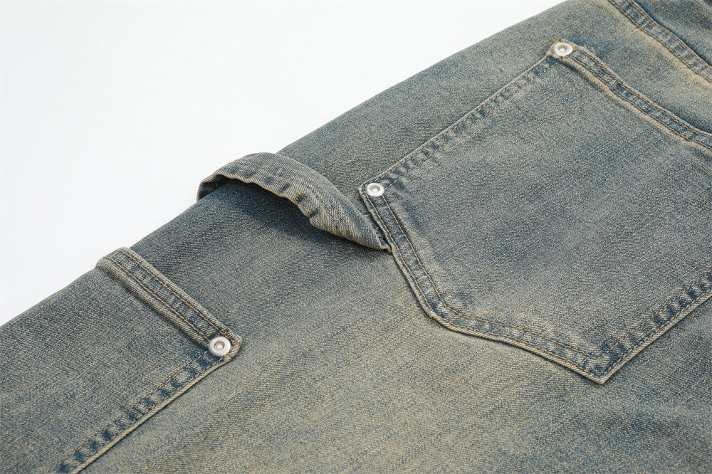vintage Mud Wash Double Knee Jeans | Low MOQ