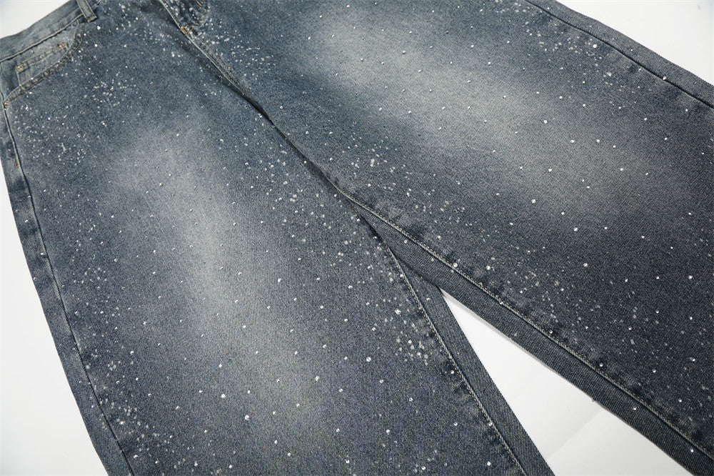 Custom Rhinestone Wide-Leg Denim | Low MOQ