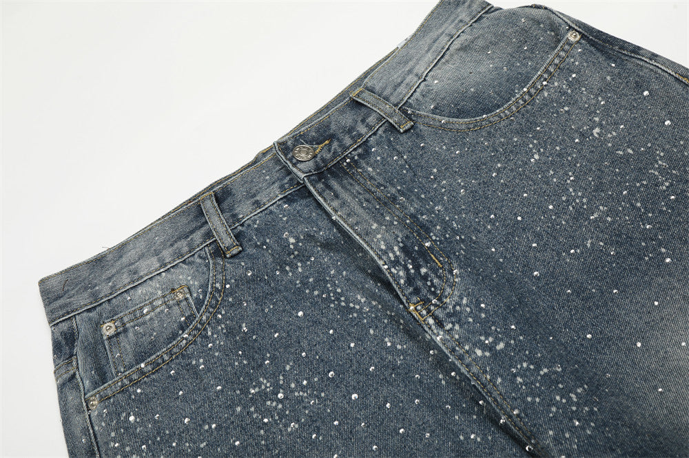 Custom Rhinestone Wide-Leg Denim | Low MOQ