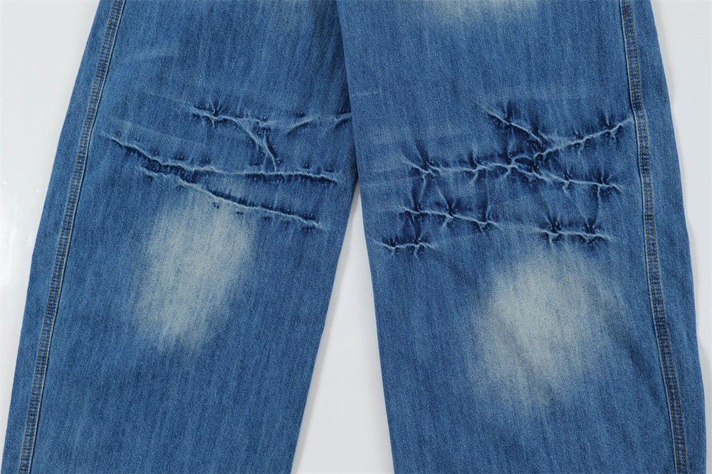 Heavy Paint Splatter Wide-Leg Jeans | Low MOQ