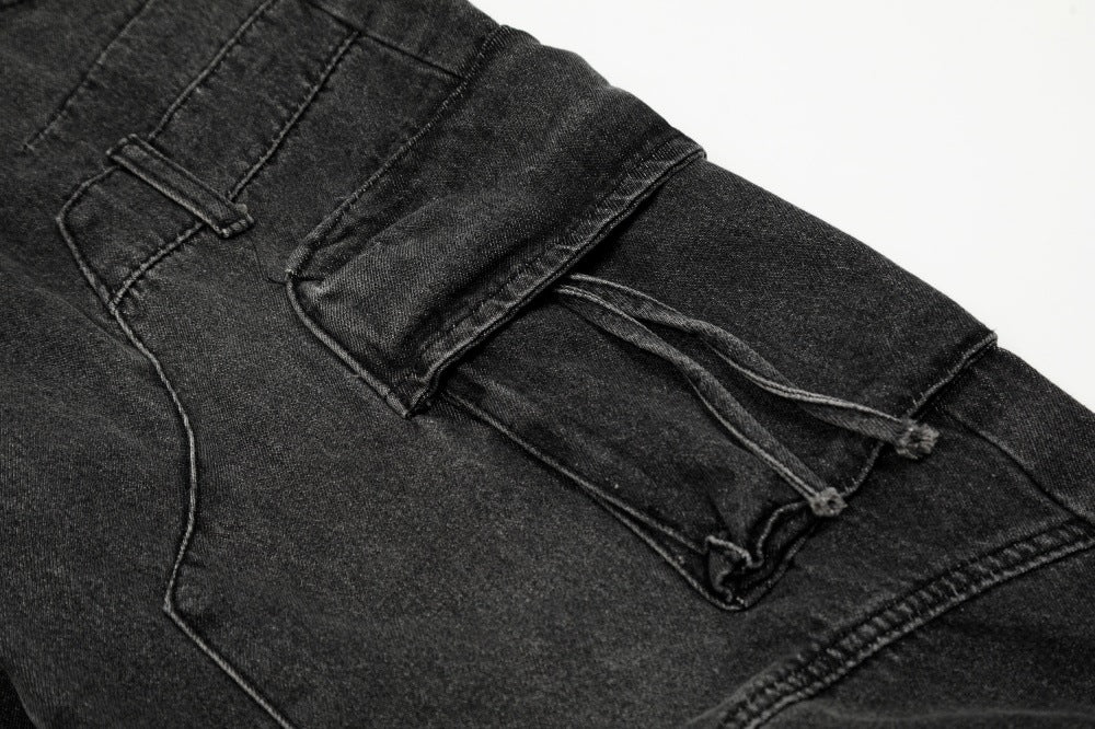 Heavy Wash Wide-Leg Cargo Denim | Low MOQ