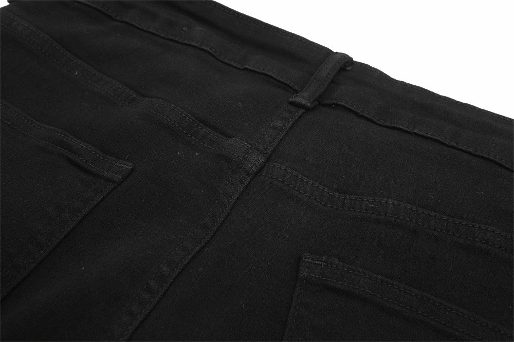 Customizable High-Waisted Black Flare Jeans | Low MOQ