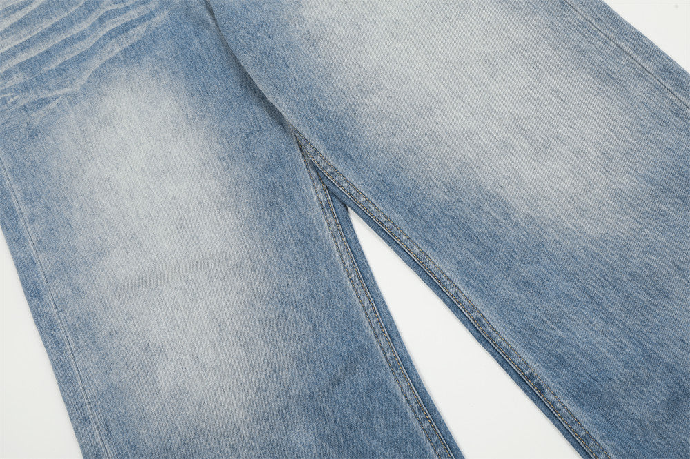 Custom Vintage Light Wash Wide-Leg Jeans | Low MOQ