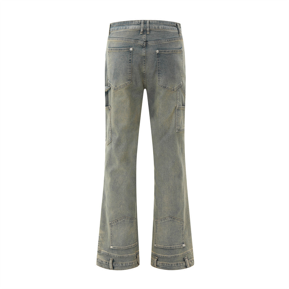 vintage Mud Wash Double Knee Jeans | Low MOQ