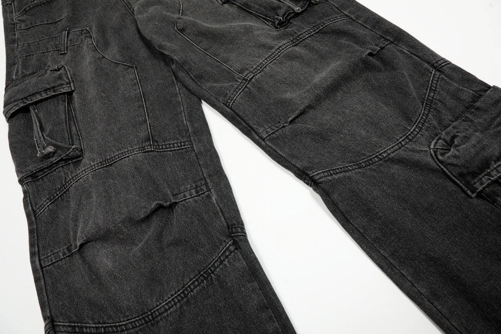 Heavy Wash Wide-Leg Cargo Denim | Low MOQ