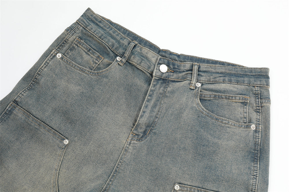 vintage Mud Wash Double Knee Jeans | Low MOQ