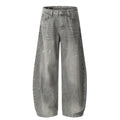 Grey Mud Wash Balloon Jeans with Splattered Paint Detail |Low MOQ
