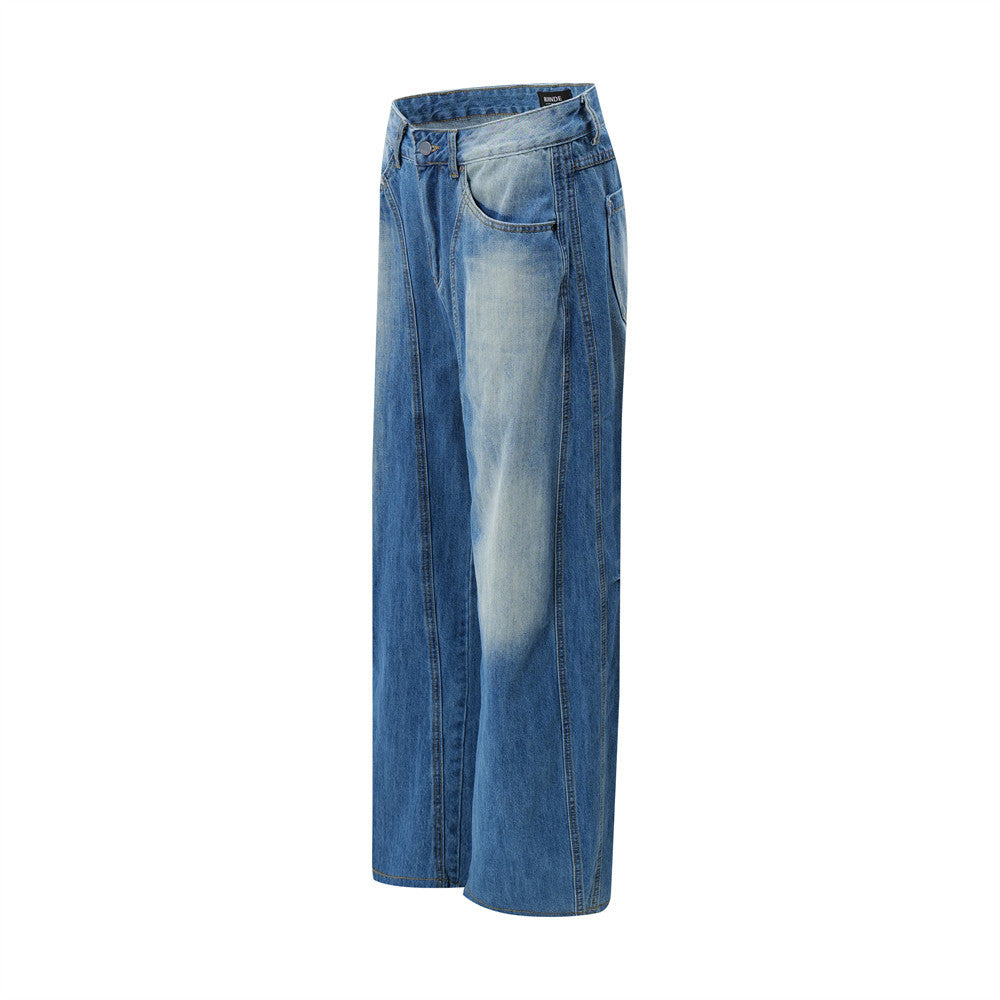 Heavy Paint Splatter Wide-Leg Jeans | Low MOQ