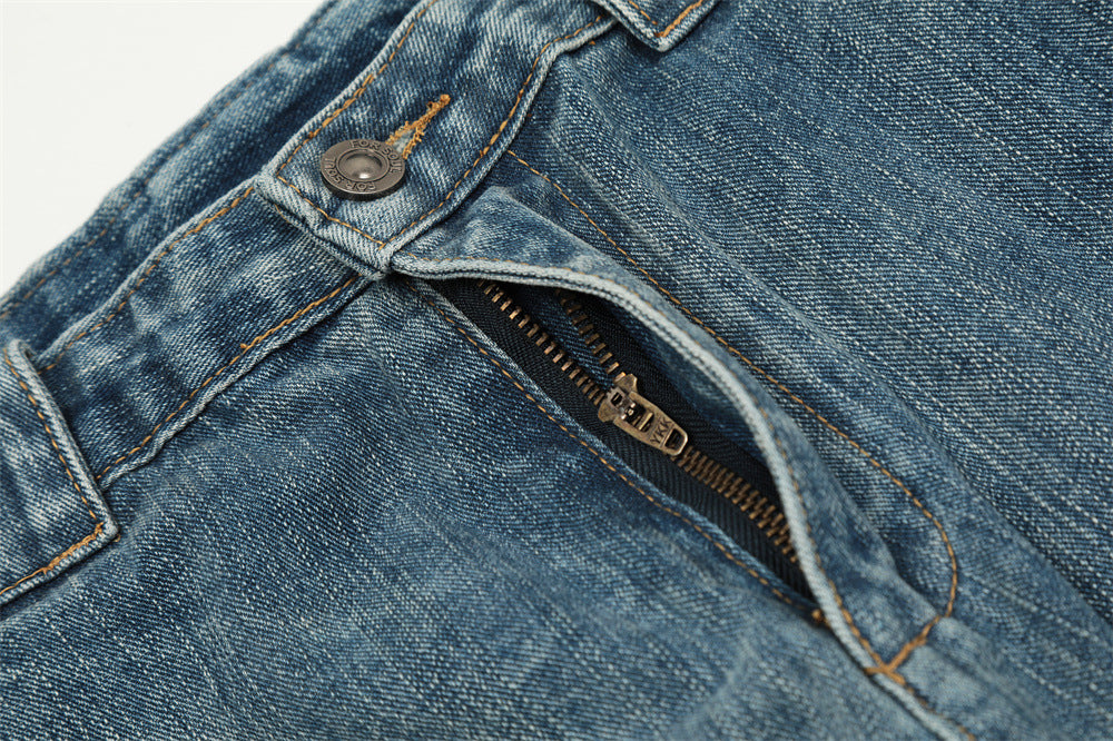 Asymmetrical Waist Denim Pants Relaxed Fit |Low MOQ