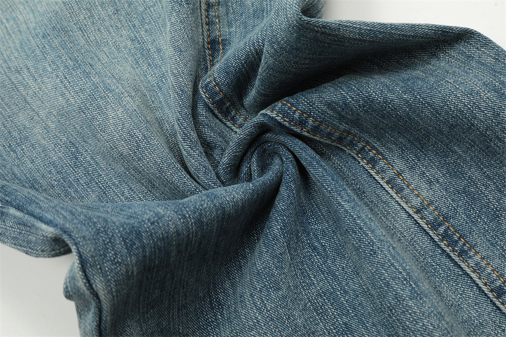 Asymmetrical Waist Denim Pants Relaxed Fit |Low MOQ