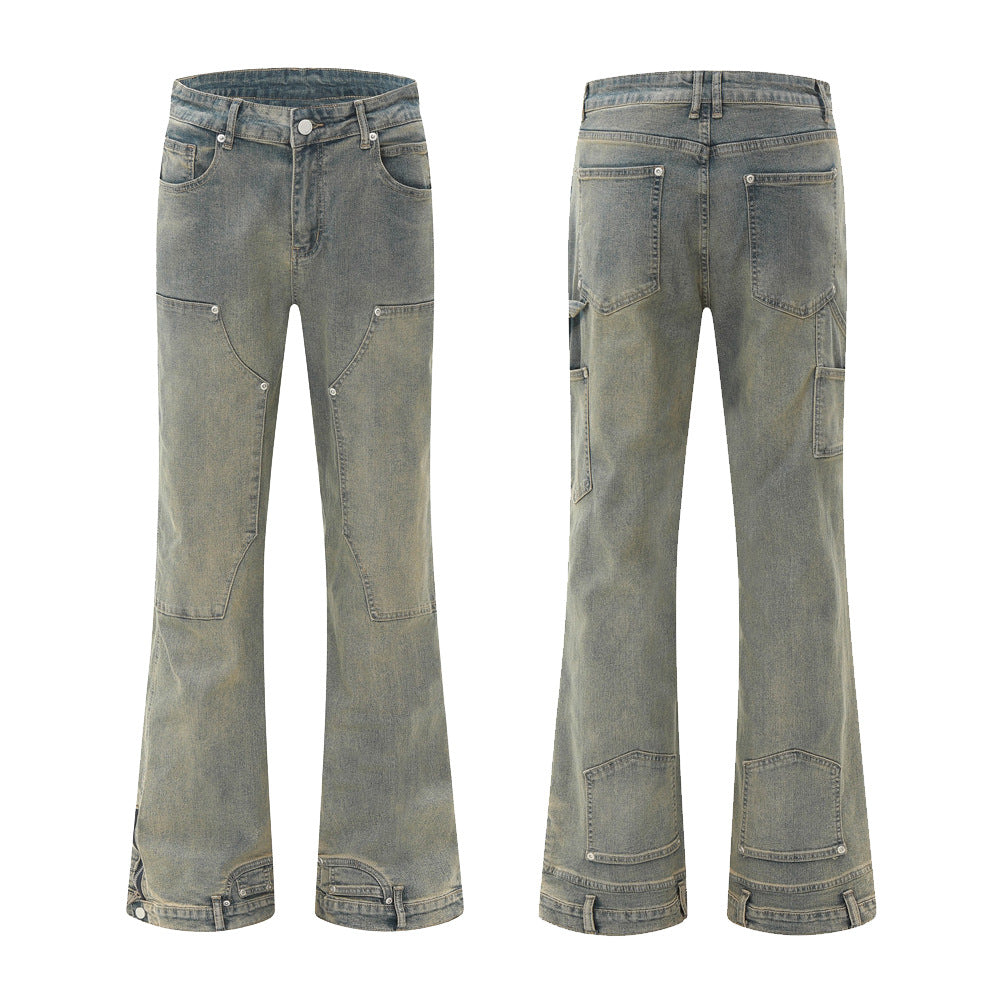 vintage Mud Wash Double Knee Jeans | Low MOQ