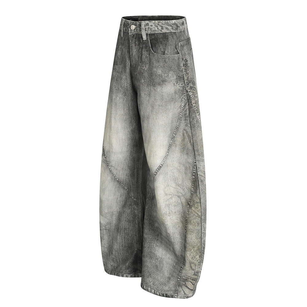 Custom Acid Wash Balloon Denim Jeans | Low MOQ