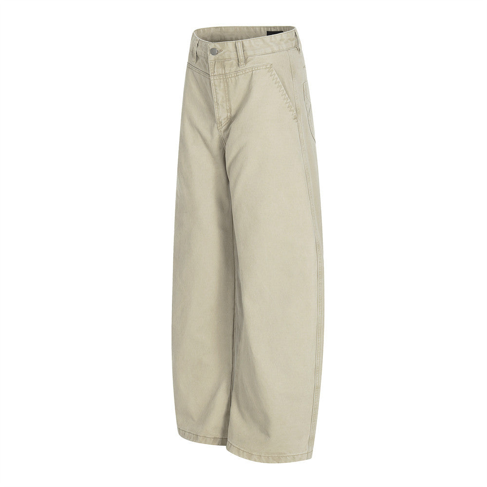 Relaxed Fit Wide-Leg Canvas Pants |Low MOQ