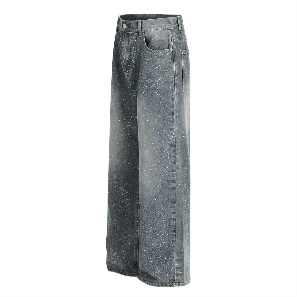 Custom Rhinestone Wide-Leg Denim | Low MOQ