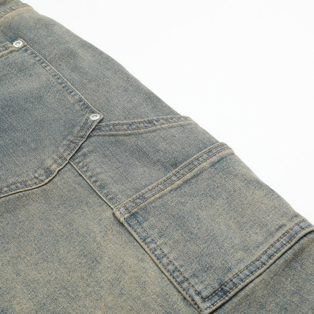 vintage Mud Wash Double Knee Jeans | Low MOQ