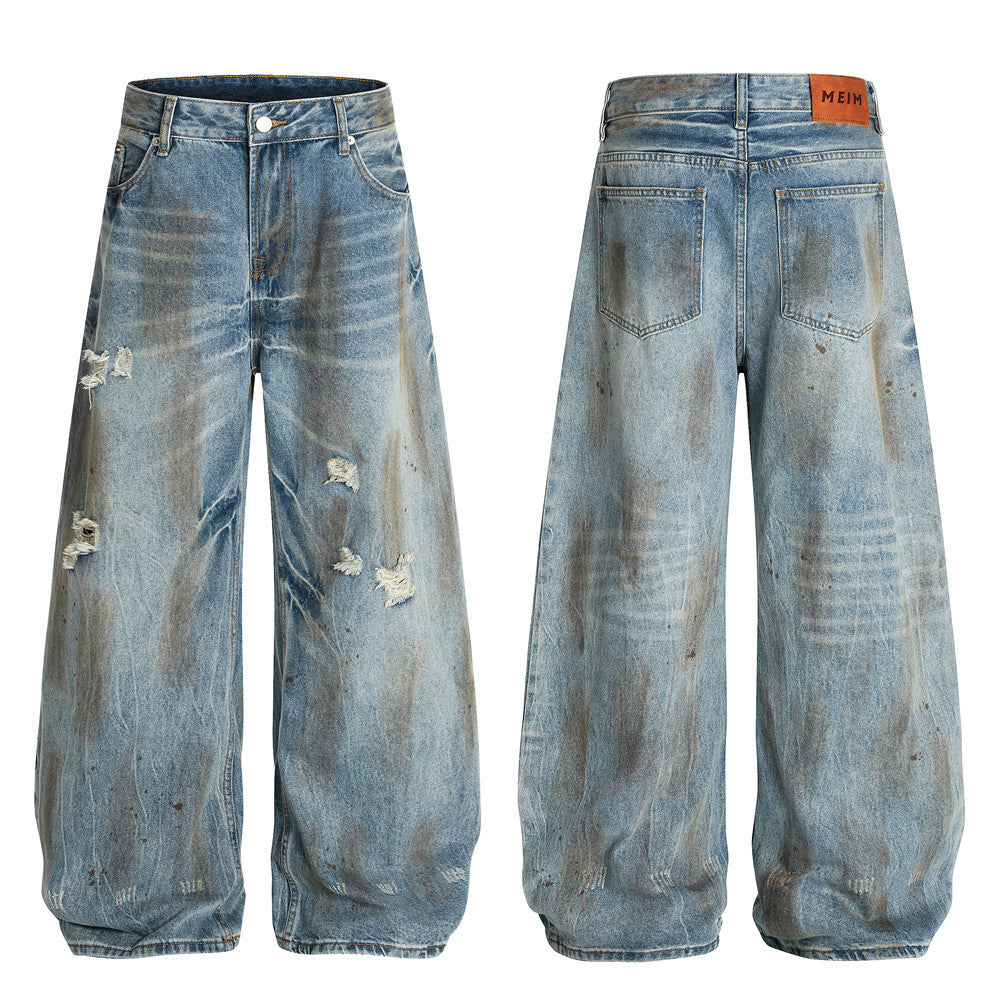 Premium Raw Selvedge Wide-Leg Jeans  |Low MOQ