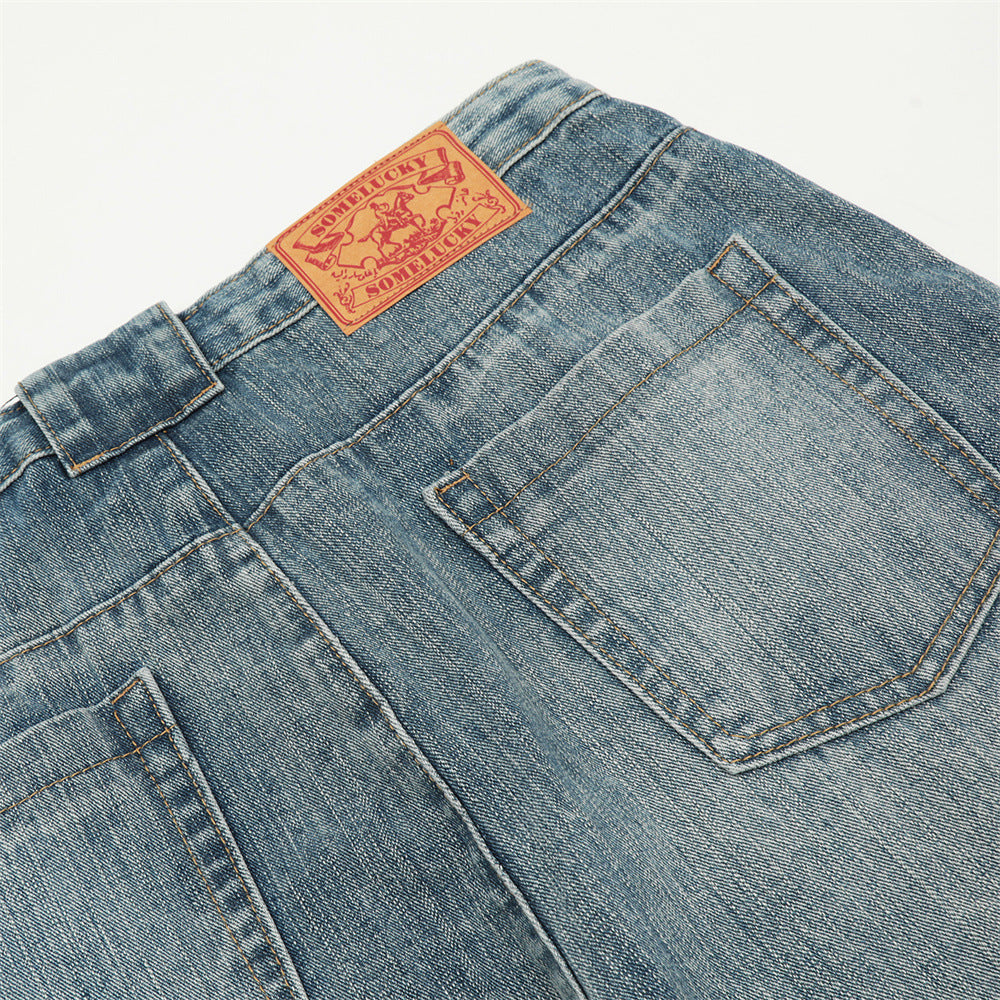 Asymmetrical Waist Denim Pants Relaxed Fit |Low MOQ