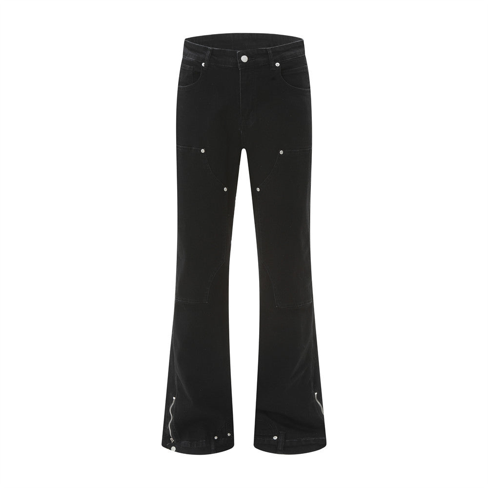 vintage Mud Wash Double Knee Jeans | Low MOQ