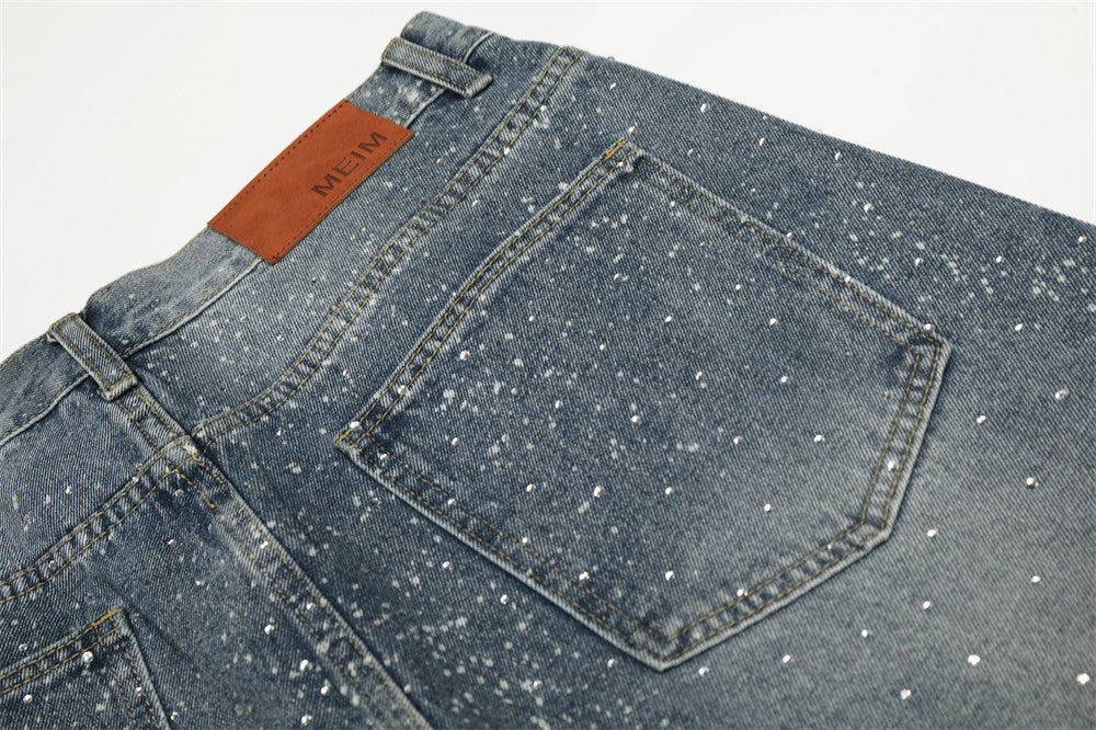 Custom Rhinestone Wide-Leg Denim | Low MOQ